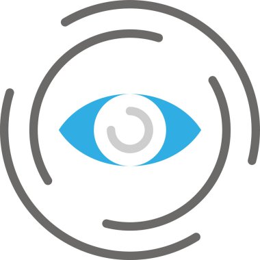 İnsan gözü düz simgesi, vektör, illüstrasyon, konsepti göster 