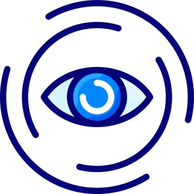 İnsan gözü düz simgesi, vektör, illüstrasyon, konsepti göster 