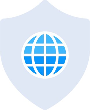 Web güvenliği düz simgesi, vektör, illüstrasyon
