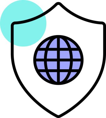 Web güvenliği düz simgesi, vektör, illüstrasyon