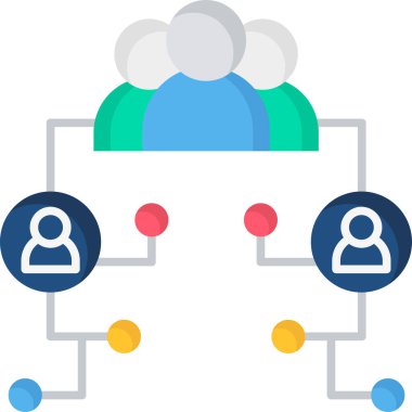 Kullanıcı düz simge, vektör, illüstrasyon ile web şeması 