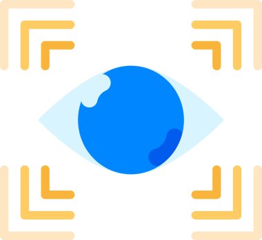 Çerçevelerdeki insan gözü düz simge, vektör, illüstrasyon, algı kavramı 