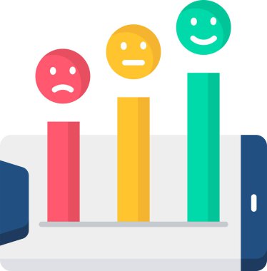 çubuklu akıllı telefon ekranı düz simge, vektör, illüstrasyon, tanıtım konsepti 