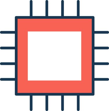 devre düz simgesi, vektör, illüstrasyon 