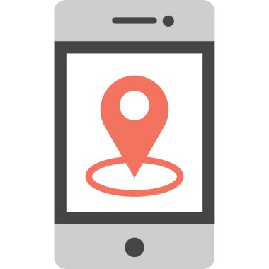 Web ve mobil, modern minimalist düz tasarım için Harita Konumu Pin simgesi