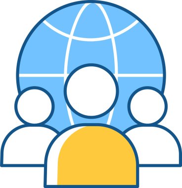 Konferans simgesindeki kullanıcılar. vektör illüstrasyonu