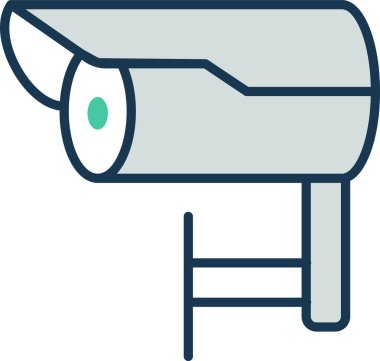 Güvenlik kamerası düz simge, vektör, illüstrasyon 