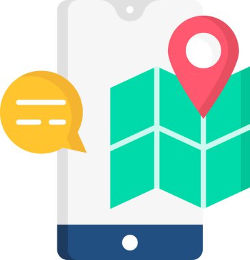 Web ve mobil, modern minimalist düz tasarım için Harita Konumu Pin simgesi