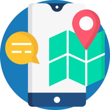 Web ve mobil, modern minimalist düz tasarım için Harita Konumu Pin simgesi