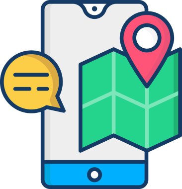 Web ve mobil, modern minimalist düz tasarım için Harita Konumu Pin simgesi