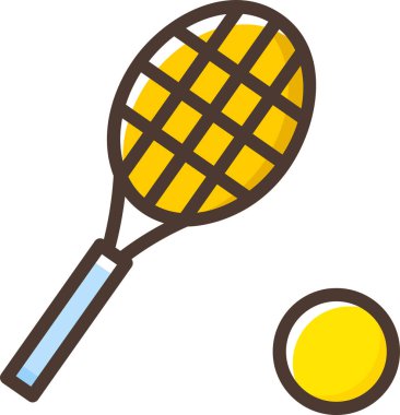 Tenis raketi düz simgesi, vektör, illüstrasyon 