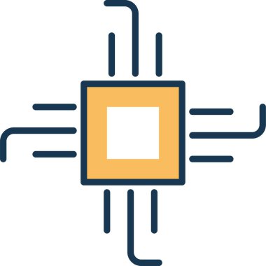 devre düz simgesi, vektör, illüstrasyon 