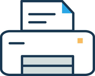  yazıcı düz simgesi, vektör, illüstrasyon 