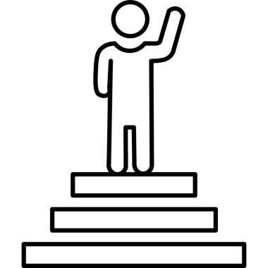 Podyum düz simge, vektör, illüstrasyon, en iyi çalışan konsepti 