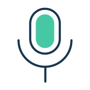 mikrofon düz simgesi, vektör, illüstrasyon 