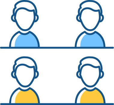 Eğitim simgesi, vektör illüstrasyonunda kullanıcılarla iş logosu 