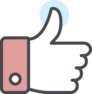 Parmak yukarı düz simge, vektör, illüstrasyon, ürün onaylama kavramı ile el 