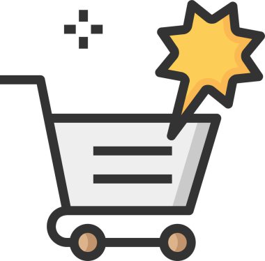 Alışveriş arabası simgesi. İnternetten satın alma sembolü