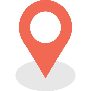 Web ve mobil, modern minimalist düz tasarım için Harita Konumu Pin simgesi