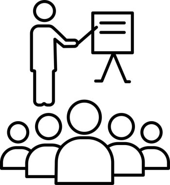 Eğitim simgesi, vektör illüstrasyonunda kullanıcılarla iş logosu 