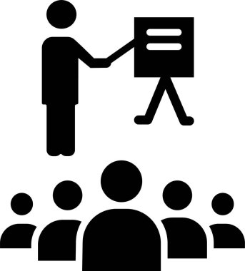 Eğitim simgesi, vektör illüstrasyonunda kullanıcılarla iş logosu 