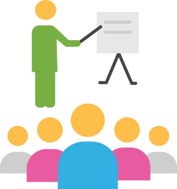 Eğitim simgesi, vektör illüstrasyonunda kullanıcılarla iş logosu 