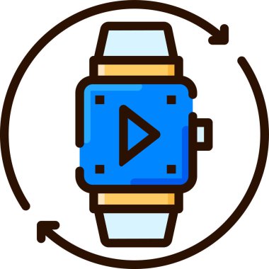 Akıllı saat düz simge, vektör, illüstrasyon