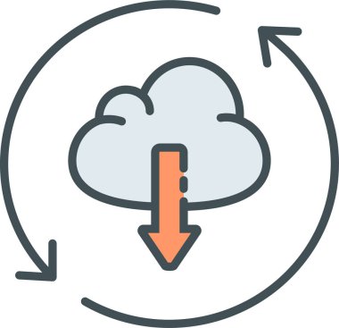 Düz oklu bulut, vektör, illüstrasyon, sürekli yayılma kavramı 