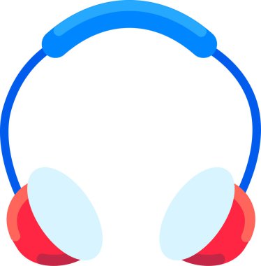 kulaklık yassı simgesi, vektör, illüstrasyon