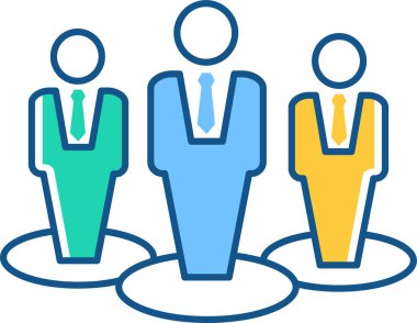 Web İş Adamları simgesi - takım çalışması, bağlantı ve ilişki kavramı işareti.