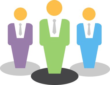 Web İş Adamları simgesi - takım çalışması, bağlantı ve ilişki kavramı işareti.