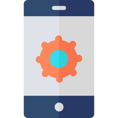 gar düz simgesi, vektörü, illüstrasyonu olan akıllı telefon ekranı