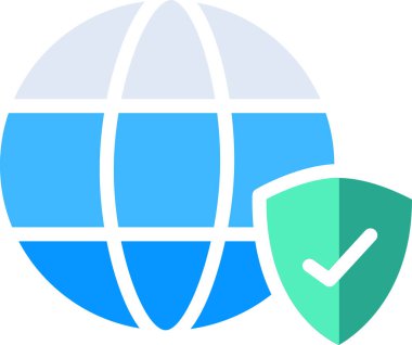 Web güvenliği düz simgesi, vektör, illüstrasyon