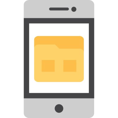 akıllı telefon ekran düz simge, vektör, illüstrasyon dizini ile  