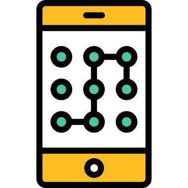 akıllı telefon ekran düz simge, vektör, illüstrasyon desenli  