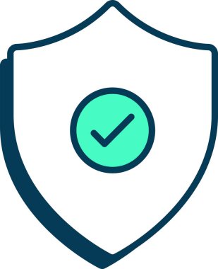 Düz Güvenlik Duvarı İkon 'u korudu. Vektör