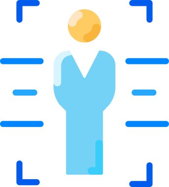 vücut taraması yassı simgesi, vektör, illüstrasyon 