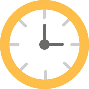 Saat düz simgesi, vektör, illüstrasyon