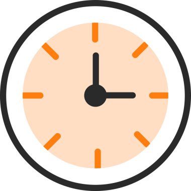 Saat düz simgesi, vektör, illüstrasyon