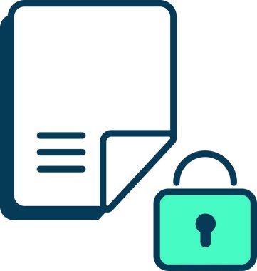 kilitlenmiş belge düz simgesi, vektör, illüstrasyon