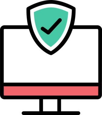 Düz Güvenlik Duvarı İkon 'u korudu. Vektör