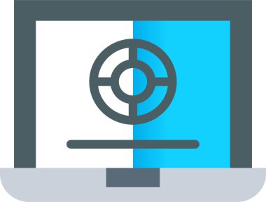 gösterge paneli düz simge, vektör, illüstrasyon içeren bilgisayar ekranı