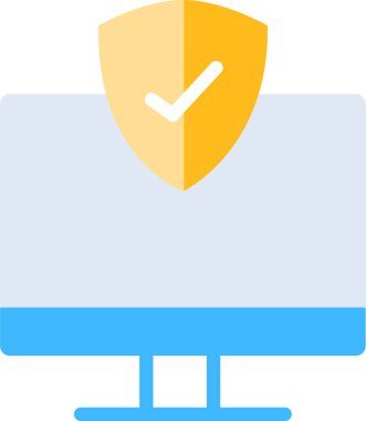 Düz Güvenlik Duvarı İkon 'u korudu. Vektör