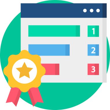 Web sayfası sıralama düz simge, vektör, illüstrasyon