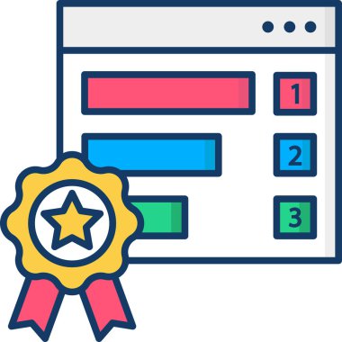 Web sayfası sıralama düz simge, vektör, illüstrasyon