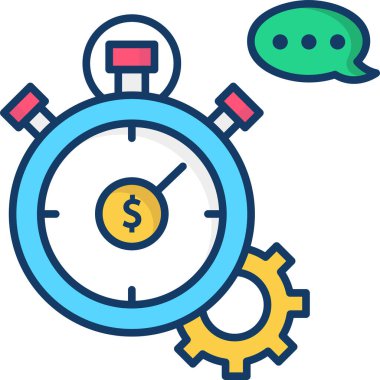 dur saat düz simge, vektör, illüstrasyon