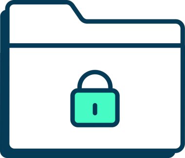 Kilitli düz simge, vektör, illüstrasyon, gdpr konseptine sahip belgenin web veri gizliliği