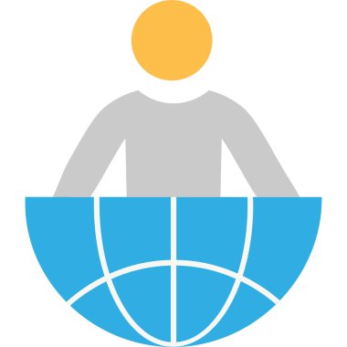 Konferans ikonunda ders veriyorum. vektör illüstrasyonu