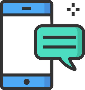 mobil reklam düz simgesi, vektör, illüstrasyon