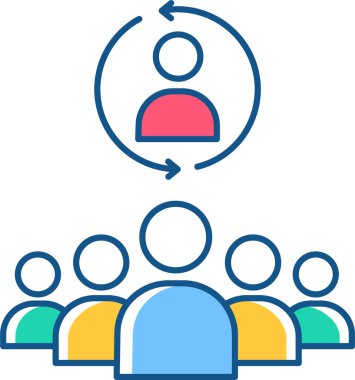 Seçim süreci düz simge, vektör, illüstrasyon 